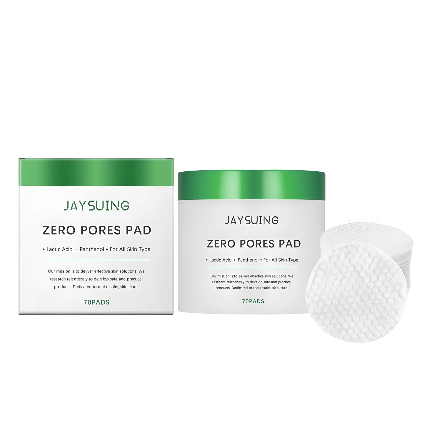 Pack of 70 moisturising and cleaning facial pads with hyaluronic acid and salicylic acid