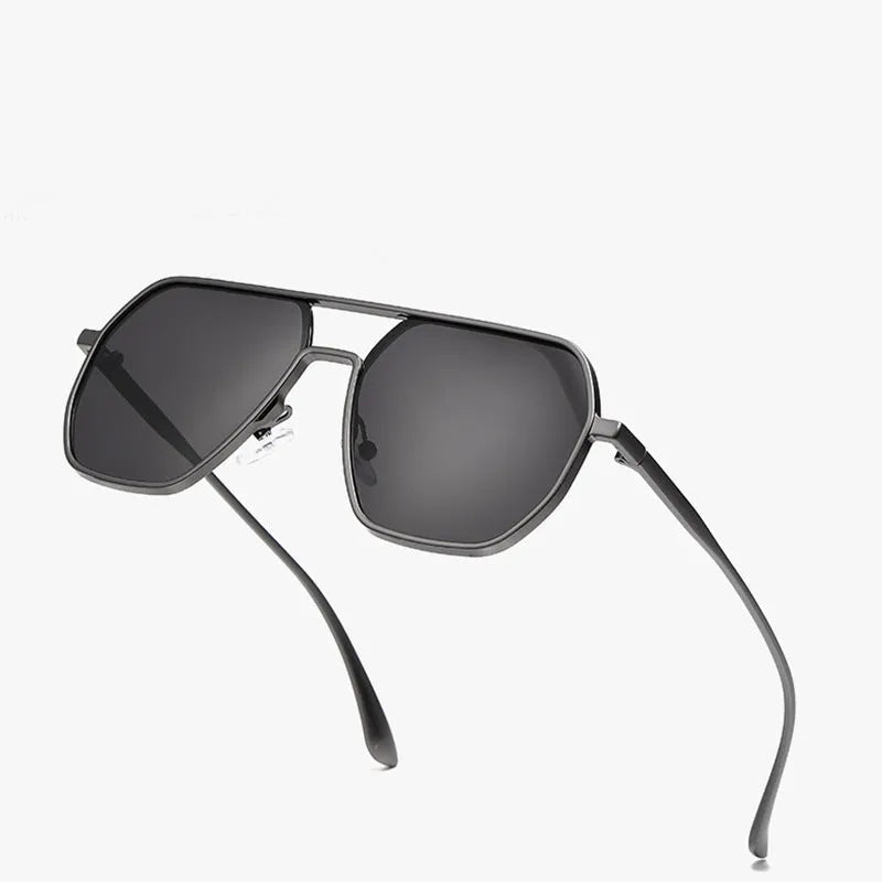 Men's irregular shaped polarized sunglasses with UV protection for driving and outdoor use