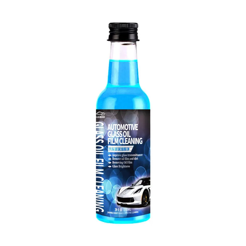 Car glass oil film remover cleaner in 150ml yellow and blue spray bottles