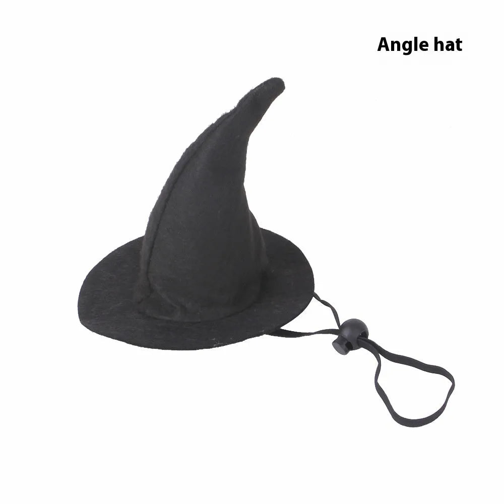 Halloween pumpkin design cloth hat for cats with embossed decorative details