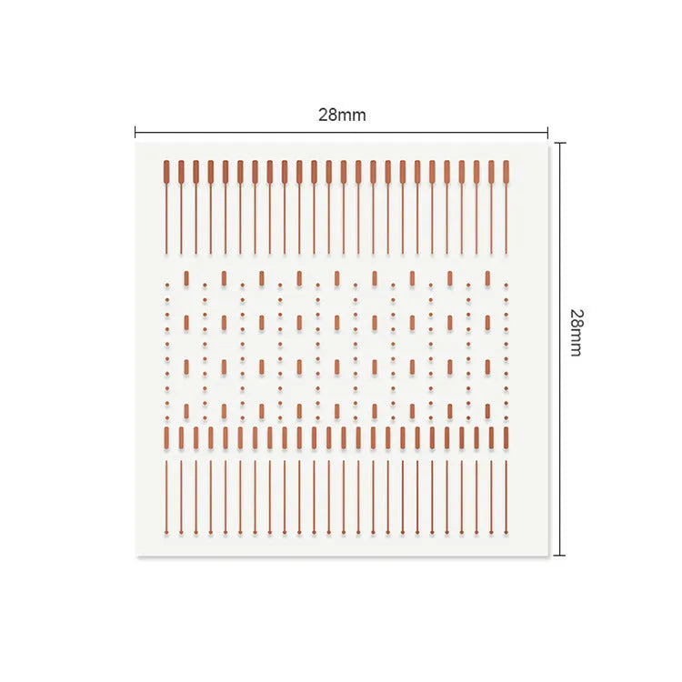 Red copper square spot welding patch for mobile phone repair, 28mm length, 28mm thickness, 1mm width