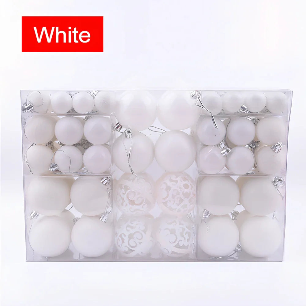 100 Christmas matte decorative balls in 12 colours including champagne, lake blue and rose red