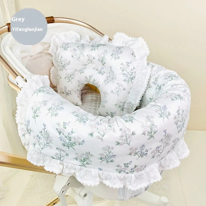 Pet stroller anti-dirty towel cushion pillow three-piece set in pure cotton, showing removable pads for cats and dogs