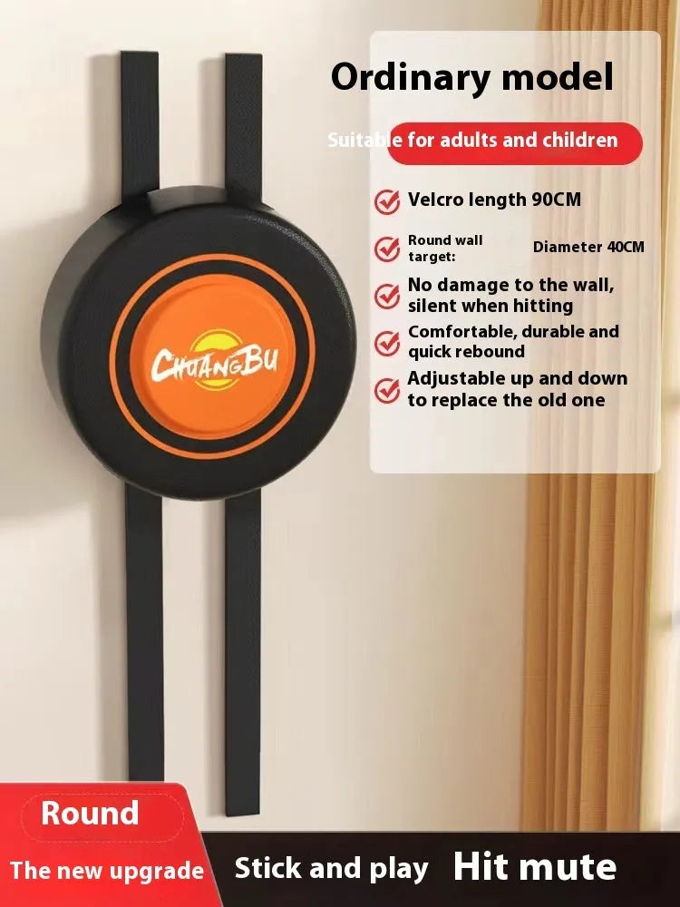 PU hanging boxing sandbag wall target for home fitness training in 30cm and 40cm sizes.