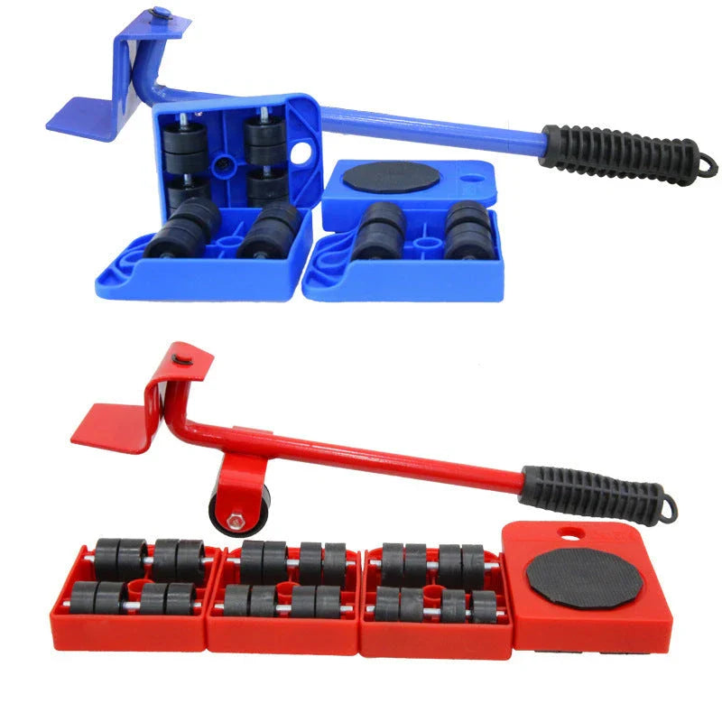 Versatile furniture lifter tool kit with 4 mover pads for easily moving heavy couches, bookcases, refrigerators, and other large household items