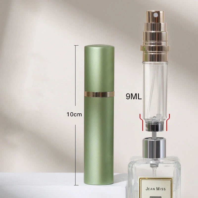 Portable perfume atomizer with compact, travel-friendly design and multiple color options