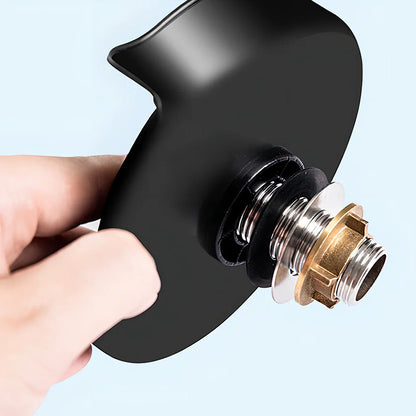 Embedded bar counter cup washer with seven stainless steel nozzles in black ABS housing