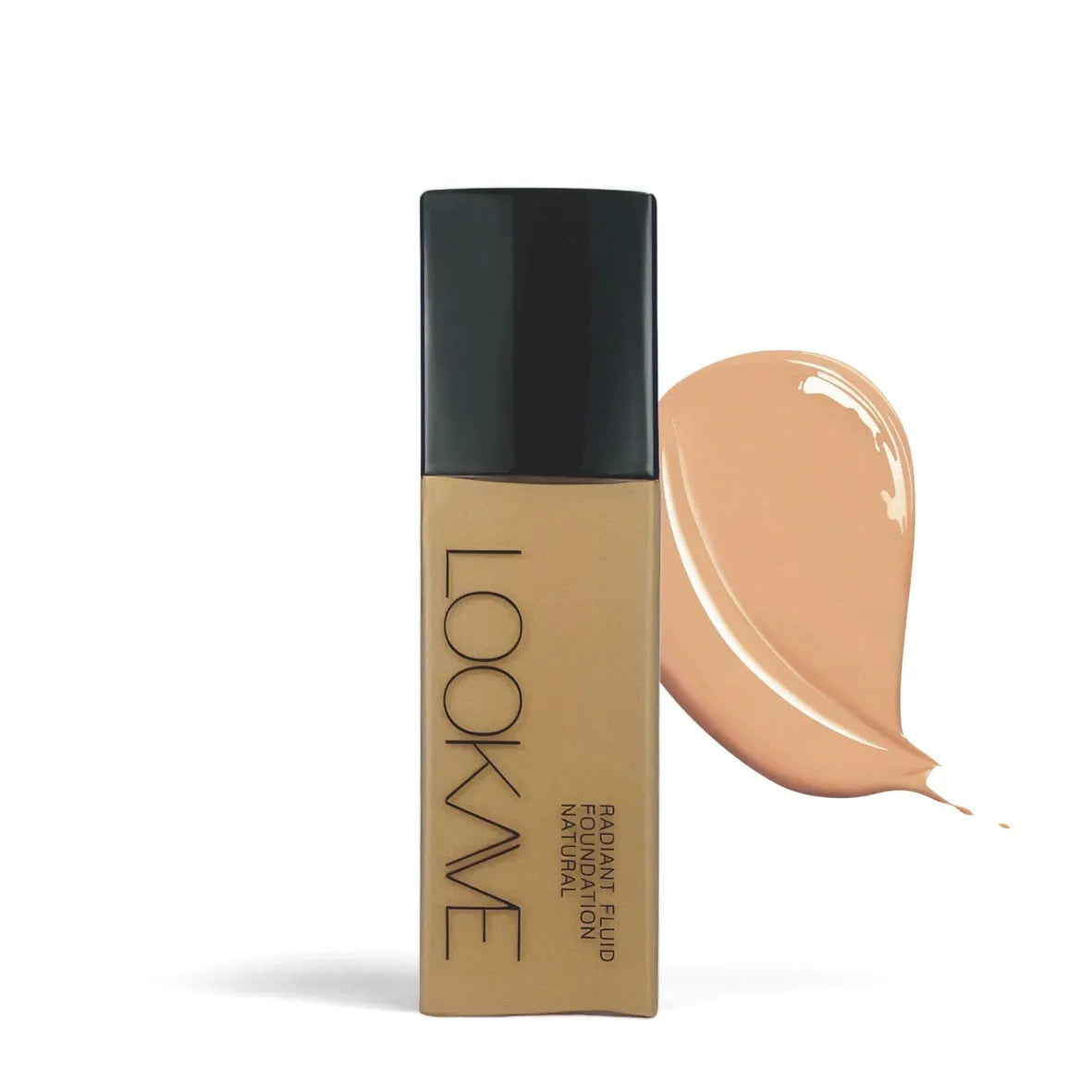 LOOKAVE Matte Liquid Foundation bottle, 21g net content, shown in ivory white shade.