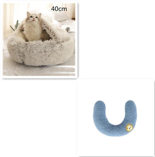 Cozy pet bed with plush and warm fabric for cats and dogs