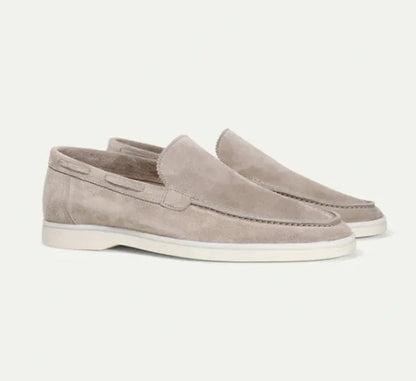 Casual loose beachwear suit in cotton linen blend with half sleeves and trousers, includes glasses shoes watch accessories