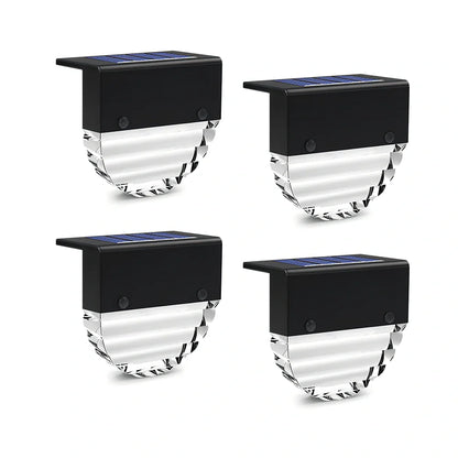 Semicircular outdoor solar LED stair light, waterproof IP55, 80x70mm size for paths and fences