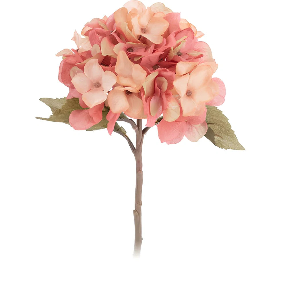 36cm artificial hydrangea branch with 16cm flower head in coffee brown colour