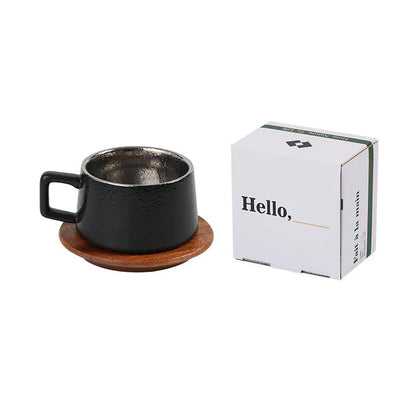 Office gift set showing stainless steel travel tumbler inside a gold-plated presentation box with optional gift bag.
