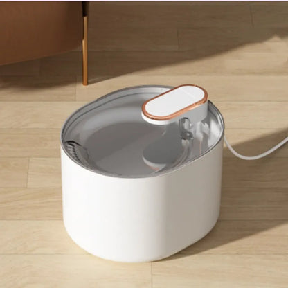 Automatic pet water fountain with USB power cable, mute water flow feature for cats and dogs