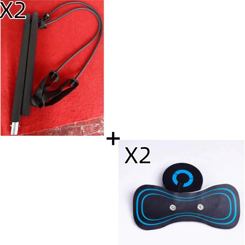 Black HQ-185 mini electric shoulder and neck massager with massage patch, showing compact 15cm size.
