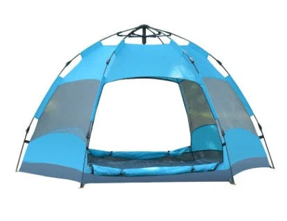 Automatic Hexagonal Tent for group camping with double-layer protection