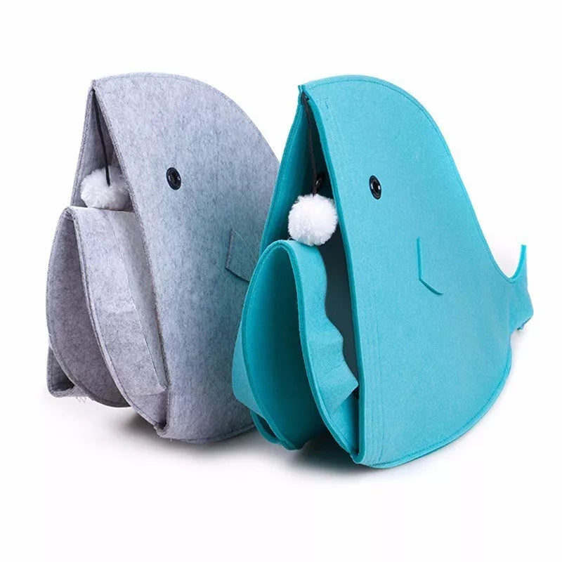 Foldable Felt Pet Nest in grey and blue, eco-friendly and washable pet bed
