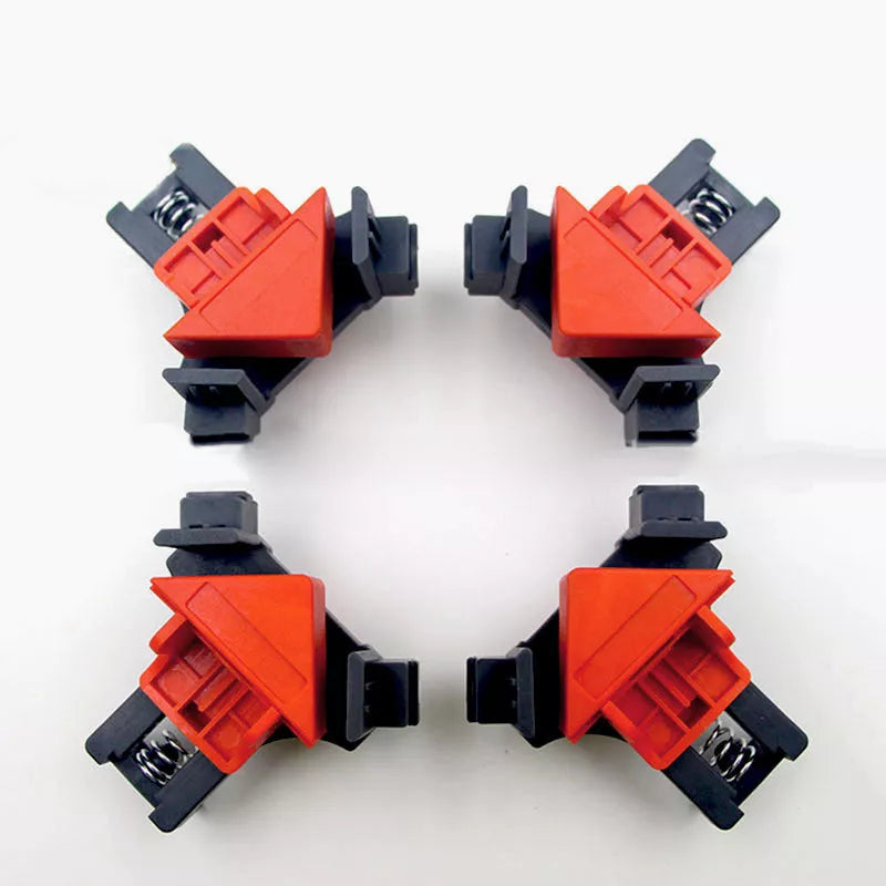 Woodworking right angle clip holder for 60, 90, and 120-degree clamping with ABS handle and stainless steel body