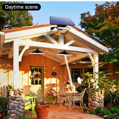 16LED solar chandelier with black or white finish for outdoor garden lighting