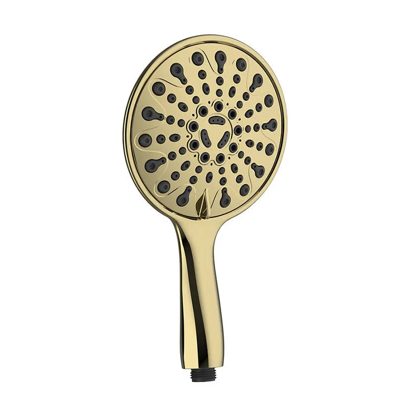 6-inch handheld shower head with electroplated finish and six spray function selector