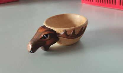 Handcrafted Scandinavian Kuksa Wooden Mug with Unique Wood Grain Designs for Outdoor Adventures