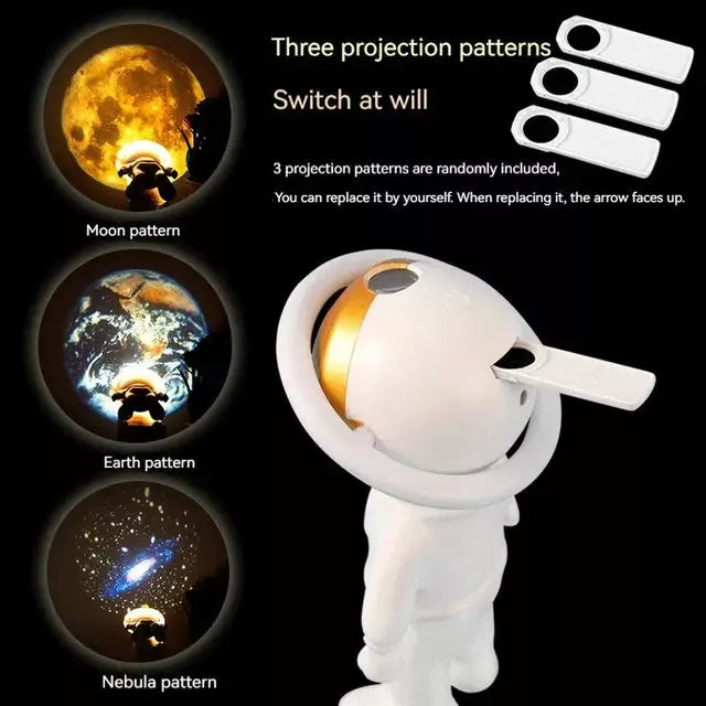 Astronaut Star Projector Lamp with customizable star projections and USB charging