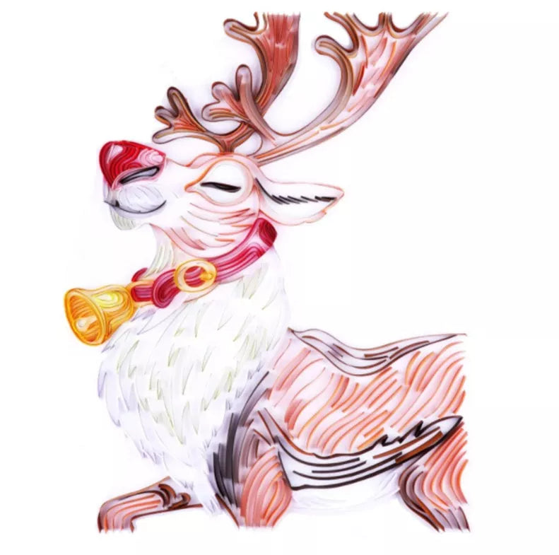 Handmade quilted paper painting set with animal themes and crafting tools