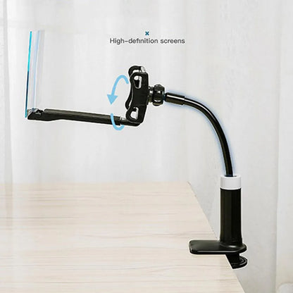 Black mobile phone screen amplifier with 12-inch acrylic display on adjustable rotating bracket