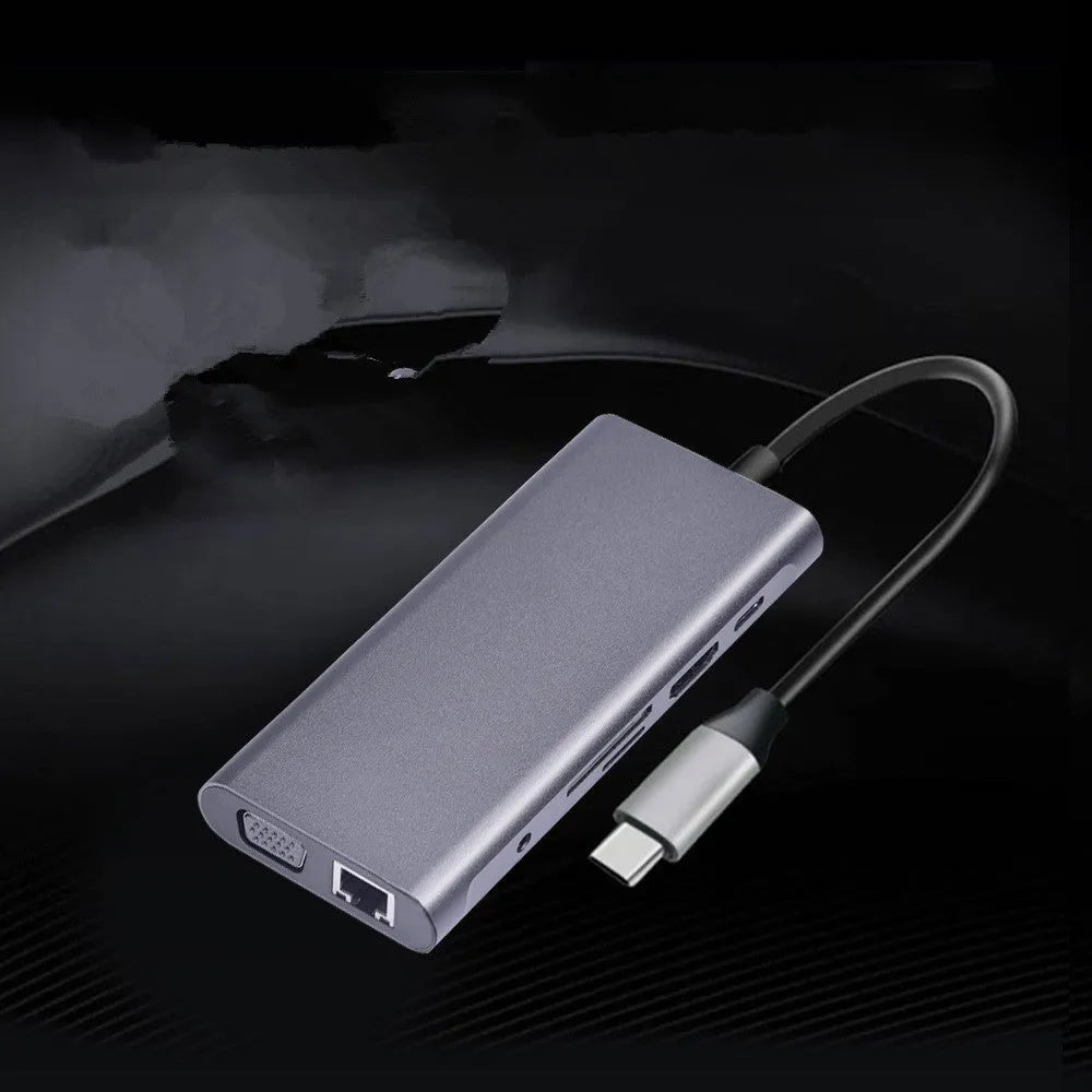 10-in-1 Apple MacBook docking hub with power bank functionality showing multiple USB ports