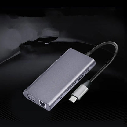 10-in-1 Apple MacBook docking hub with power bank functionality showing multiple USB ports