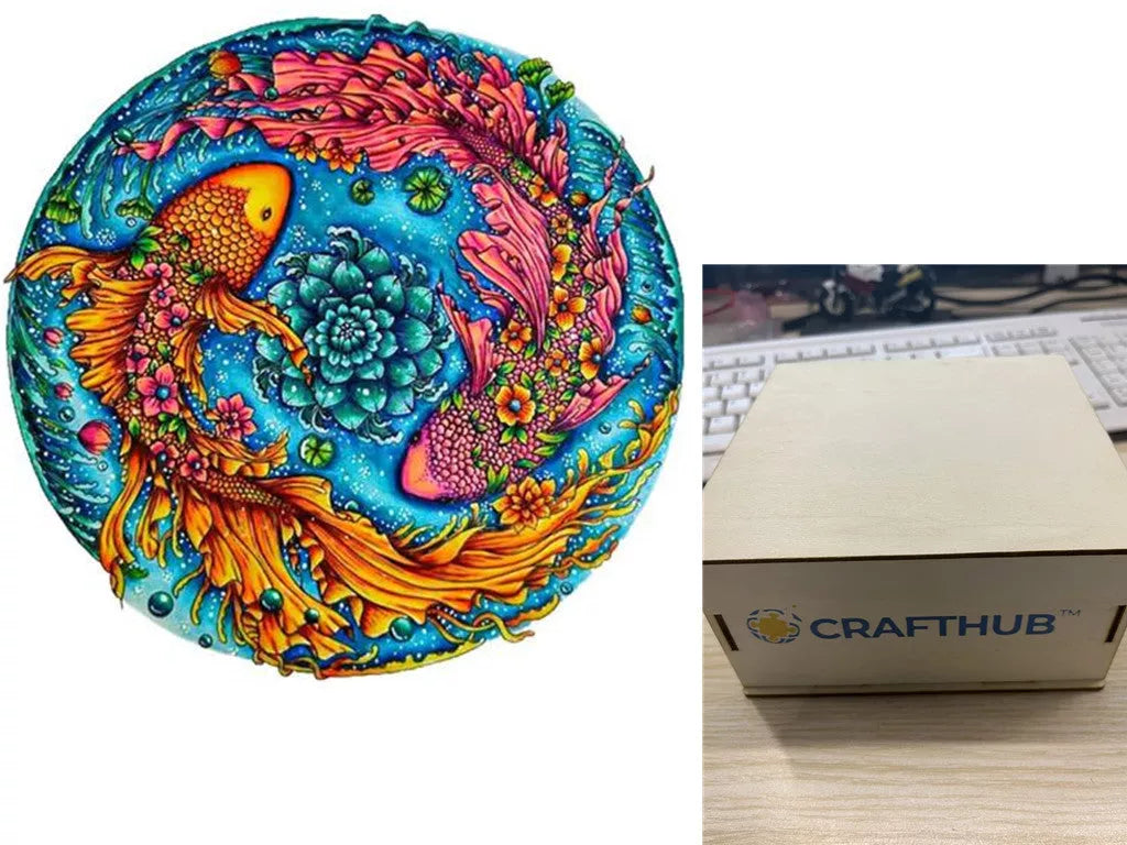 Animal Puzzle Craft Hub A3 Size Wooden Box for puzzle storage and organization