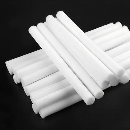 Pack of 7.5x125mm acetate fibre cotton swabs for humidifier wicks, trimmable length for stable fog output