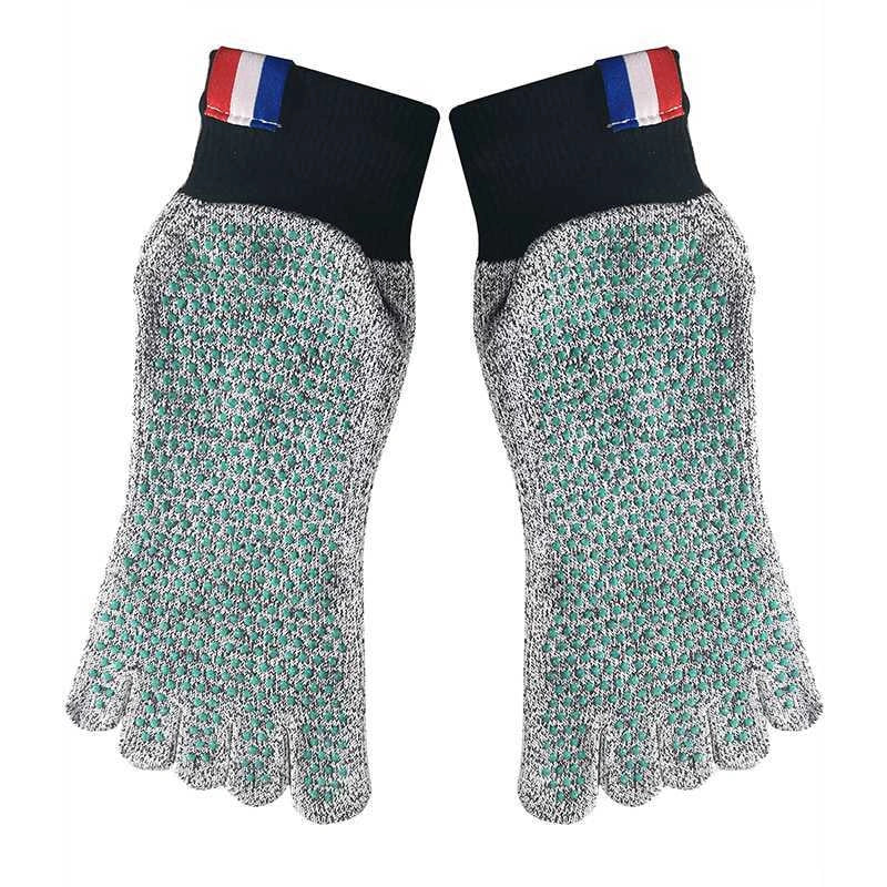 Beach anti-slip socks with five-toe design and non-slip soles for outdoor activities