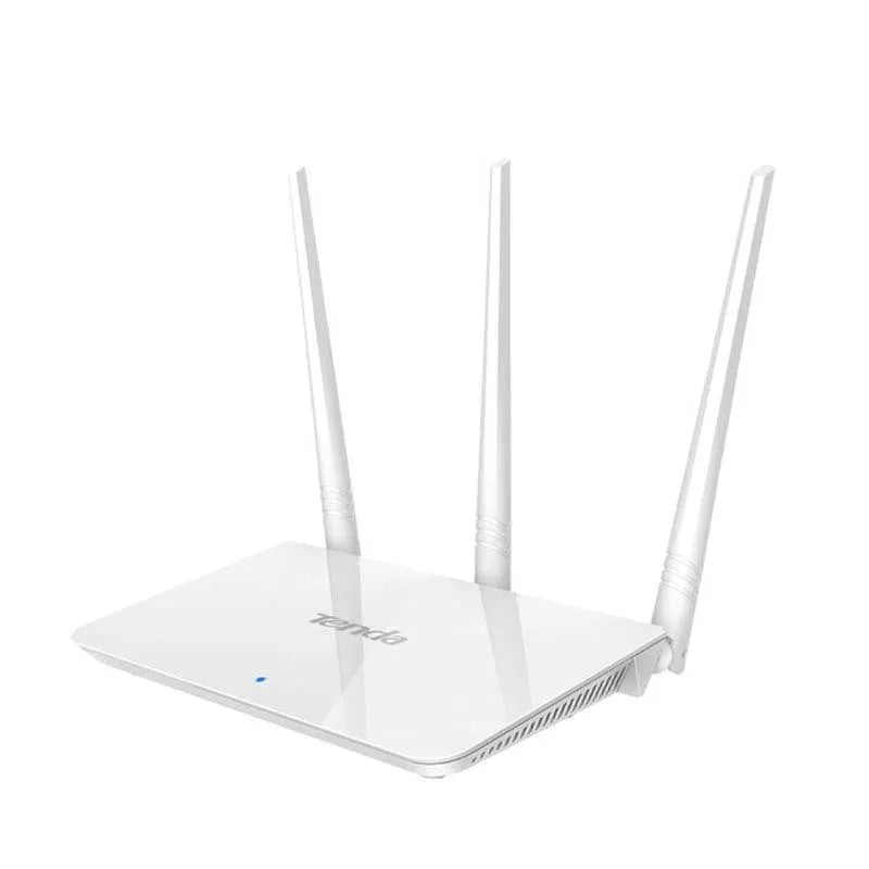 White dual-band wireless router with 2.4G and 5G frequency support for broadband networks