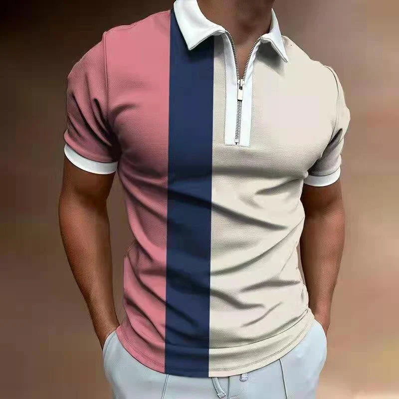 Men's striped polo shirt in a variety of vibrant colors and sizes