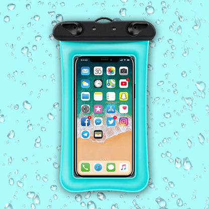Double airbag mobile phone waterproof bag in various colours with 45cm rope and ABS switch