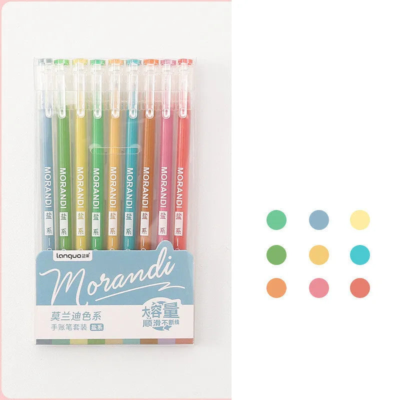 Retro hand account set gel pens with 0.5mm needle tip in Nordic, Retro, Salt, or Sweet series, plastic shell, 15.2cm x 8.5cm