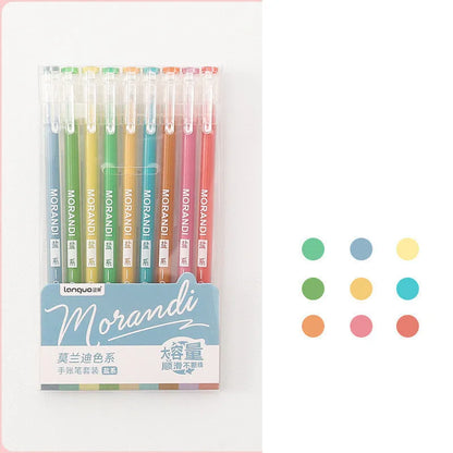 Retro hand account set gel pens with 0.5mm needle tip in Nordic, Retro, Salt, or Sweet series, plastic shell, 15.2cm x 8.5cm