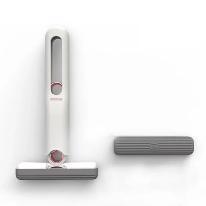 Versatile floor cleaning mop with single-handed squeeze handle, push-pull dehydration mechanism, and biodegradable cotton head