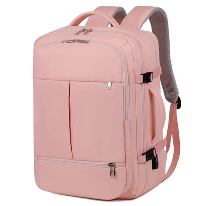 Large waterproof oxford cloth backpack for business travel with multiple pockets and 15.6 inch laptop compartment