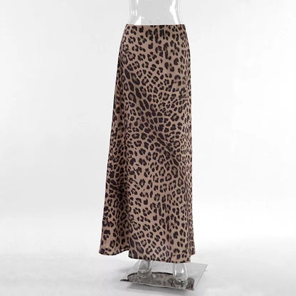 Leopard print mermaid skirt dress for women, made from durable polyester fabric