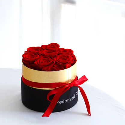 Everlasting rose bouquet in a luxury gift box, preserved real flowers that last for years without maintenance
