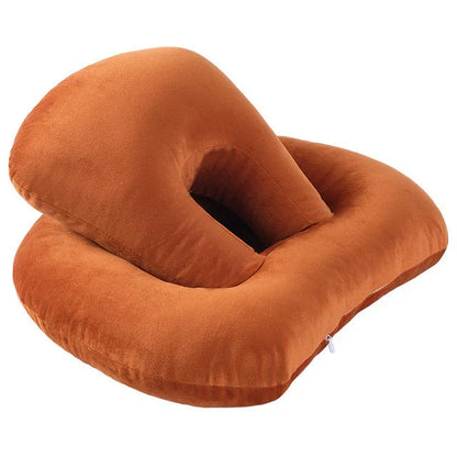 Cozy U-Shaped Neck Pillow with Arm Rest in Various Colors for Relaxing Naps and Travel Support