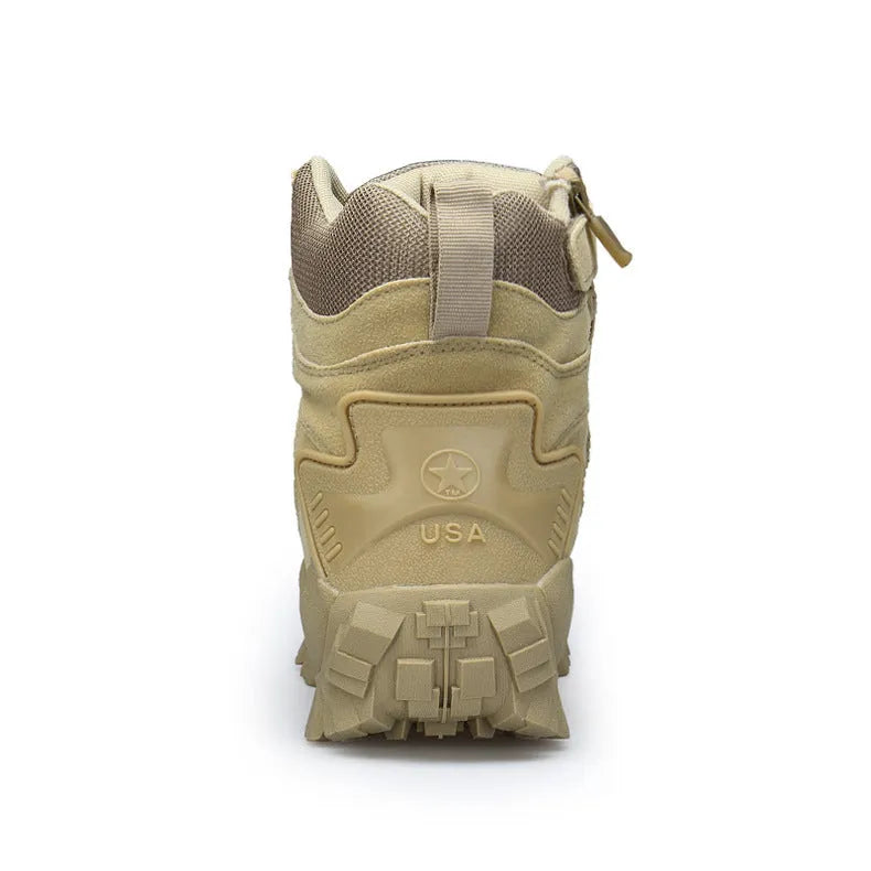US Army Delta Tactical Boots in black or sand with non-slip rubber soles and shock absorption for outdoor activities