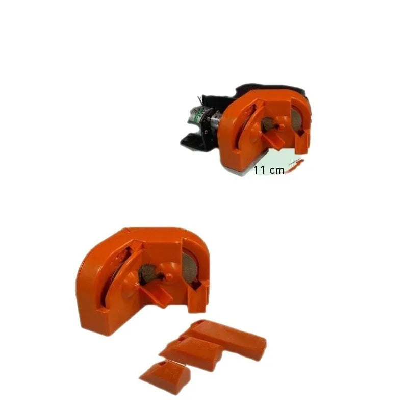 Portable orange and black universal grinding drill tool with irregular grinding wheels