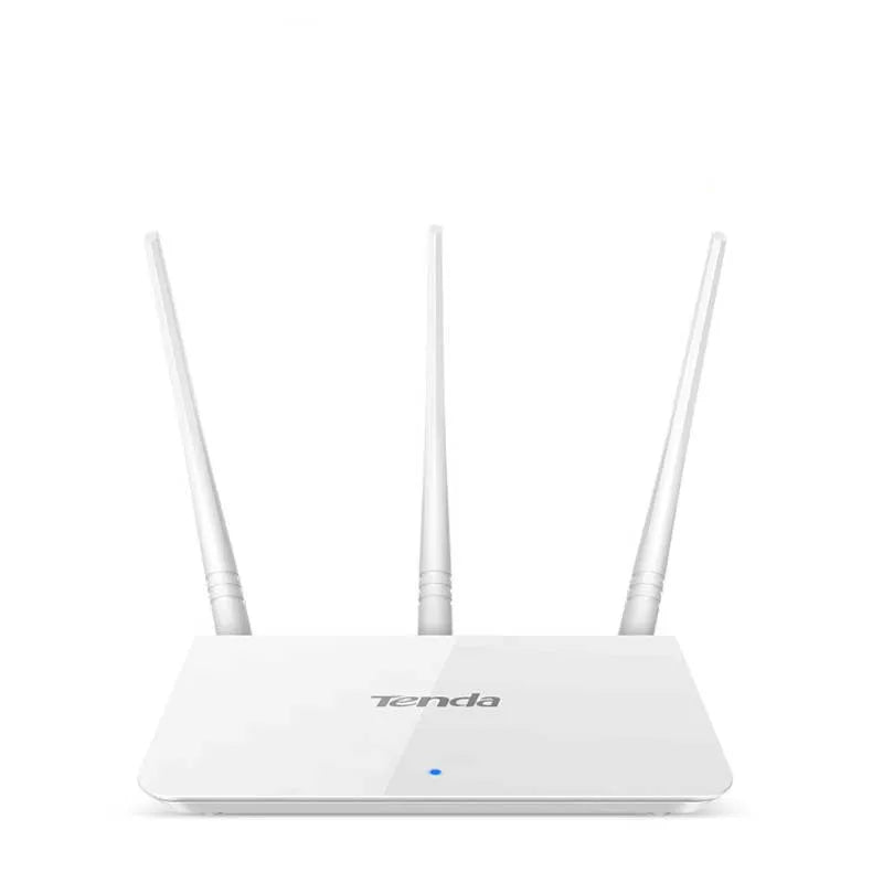 White dual-band wireless router with 2.4G and 5G frequency support for broadband networks