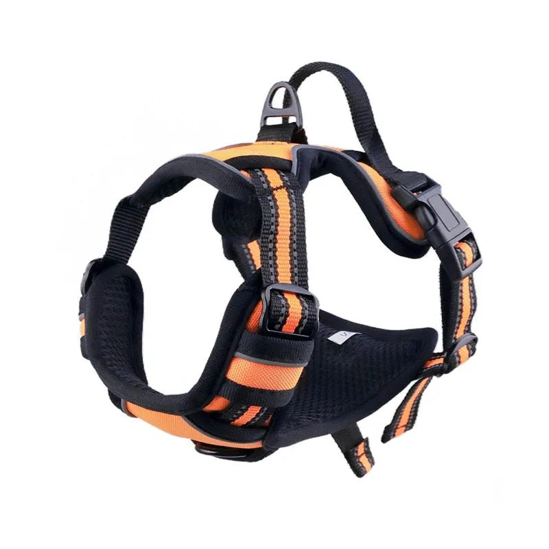 Adjustable dog chest strap lead made from Oxford cloth, shown in one of eight available colours.
