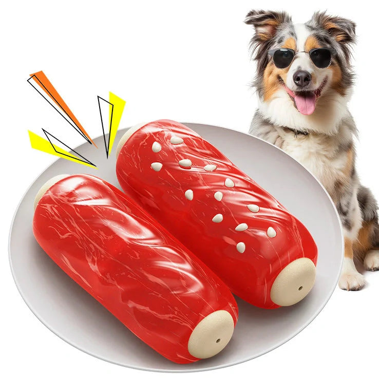 Glue Toothbrush Snack Molar Rod plastic dog toy with textured surface and treat compartment