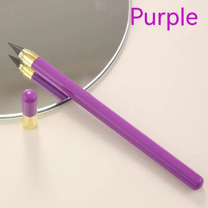 Transparent acrylic barrel mechanical pencil with alloy nib showing internal graphite lead