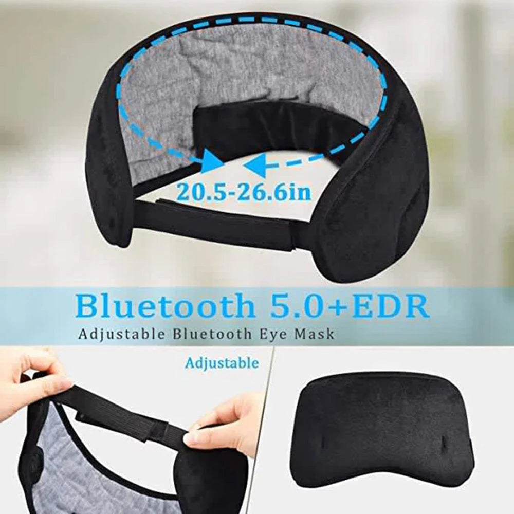 Wireless Bluetooth 5.0 Sleep Headphones with Plush Sleep Mask and Music Player